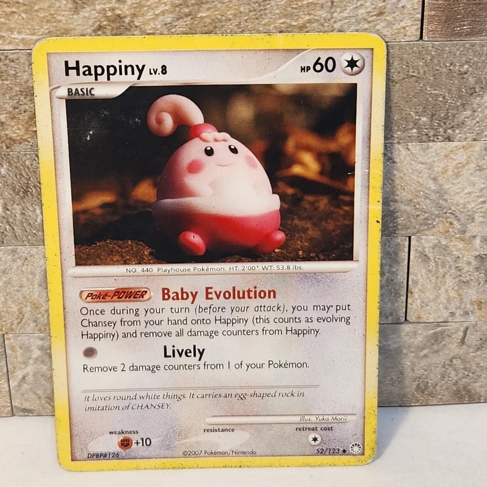 Happiny LV.8 52/123 Mysterious Treasures 2007 Pokemon Card Uncommon Yuka Morii